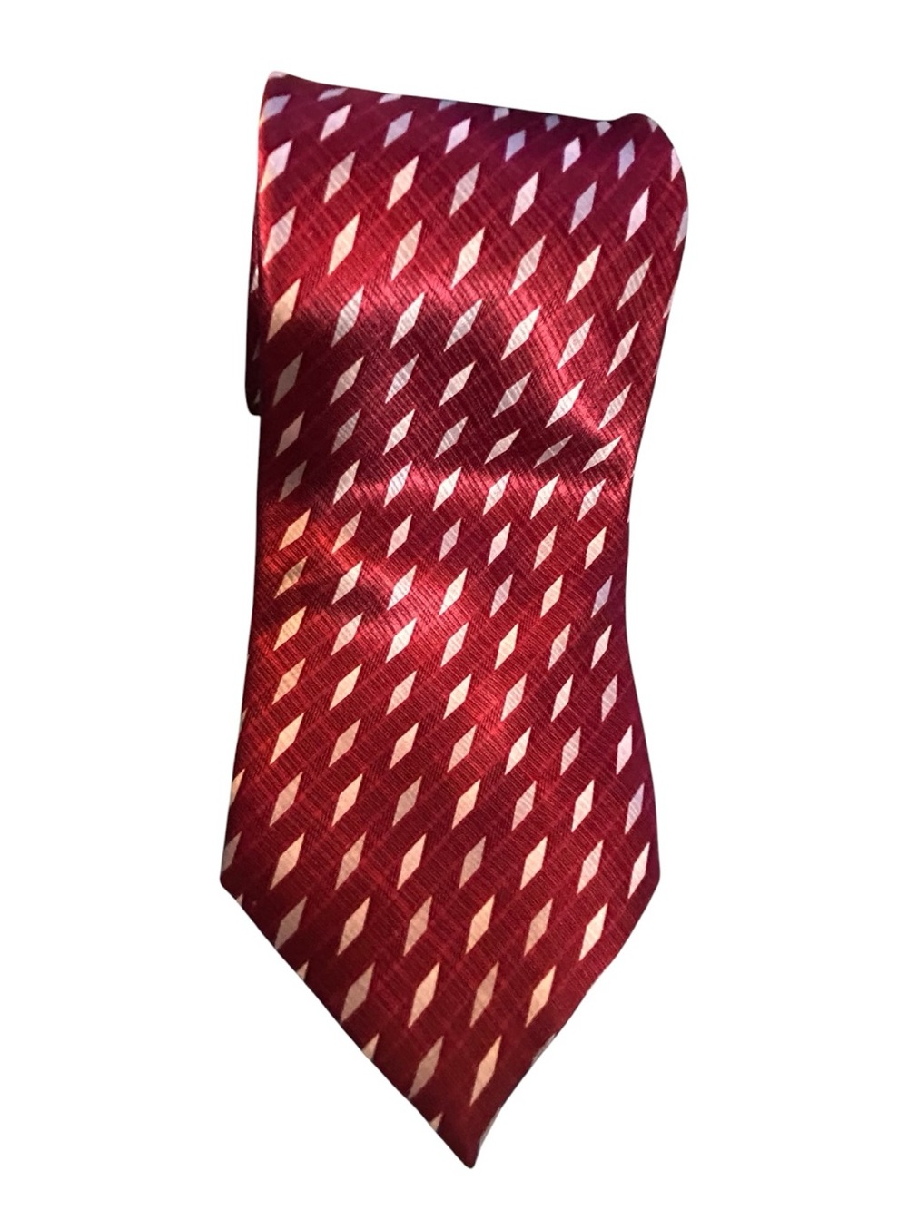 Belisi Men's Red Patterned Silk Tie